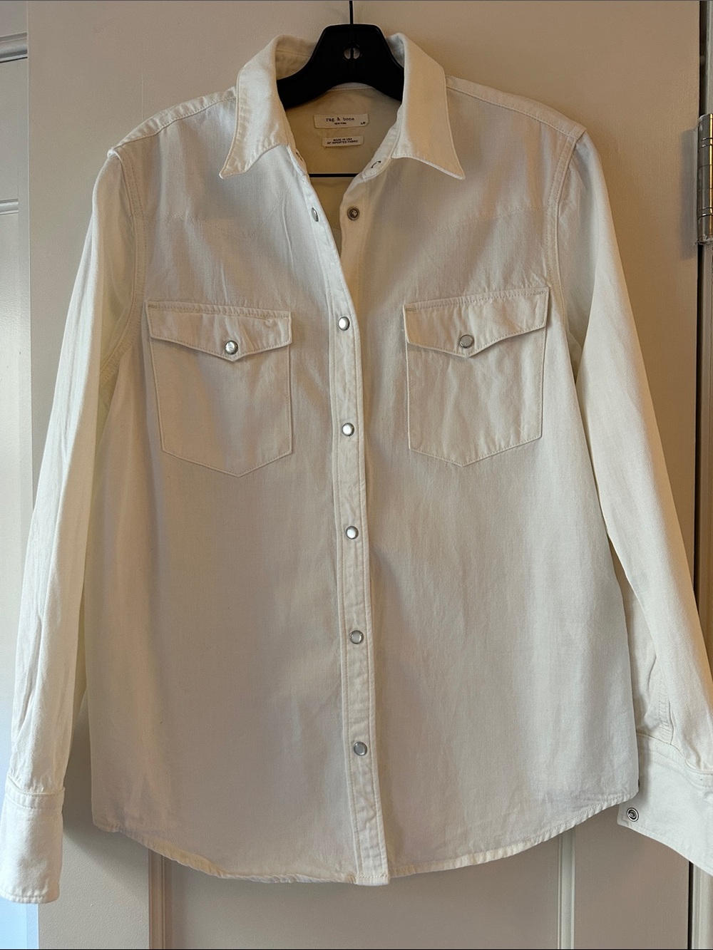 rag & bone cream denim Western Button-Front shirt